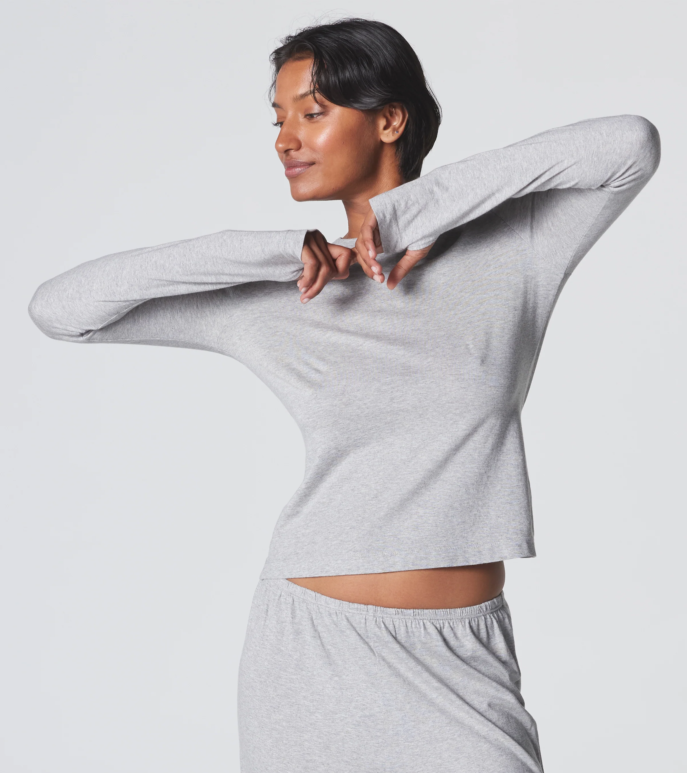 The Room Key Long Sleeve - Grey Melange - Image 2
